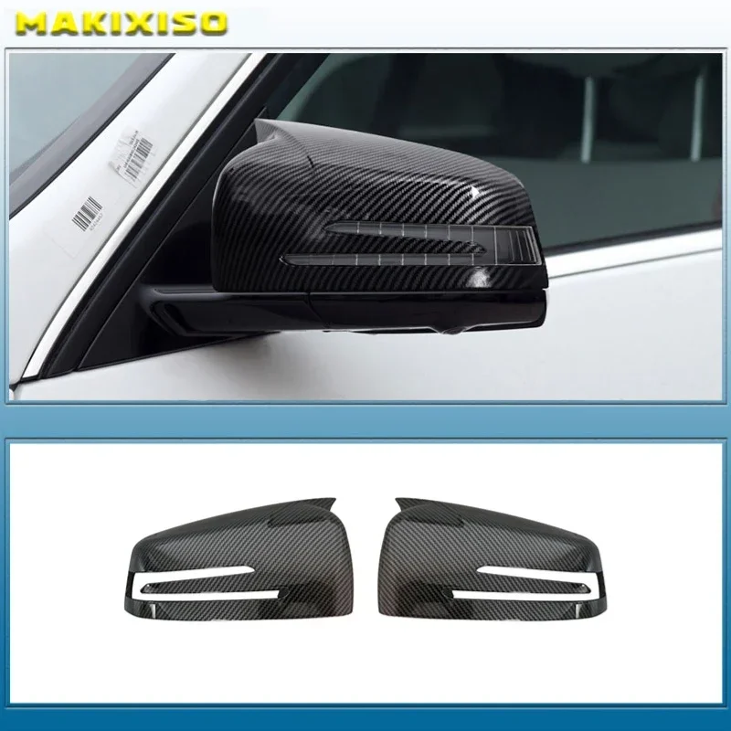 2 stücke Carbon Faser Muster Rearview seite Spiegel abdeckung kappen Für Mercedes Benz W176 W246 W204 W212 W221 C117 x204 X156