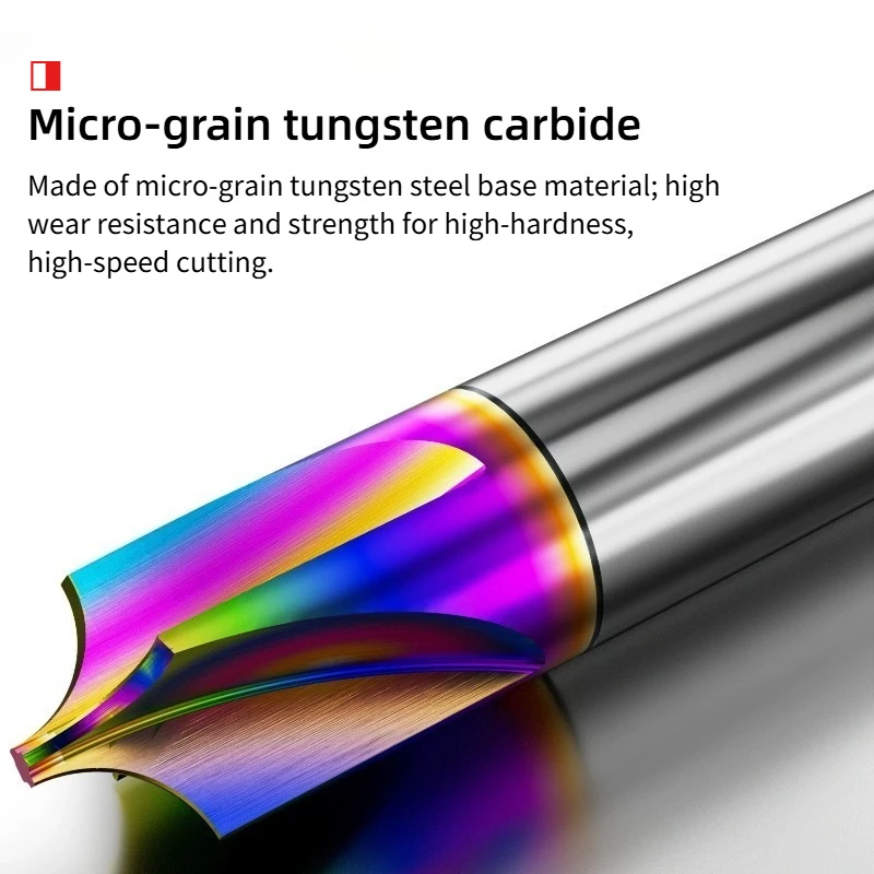 Inner R Milling Cutter 4 Flutes Carbide R Angle Aluminum end mill DLC coating chamfering reverse R cutter R0.2-R6 EndMill