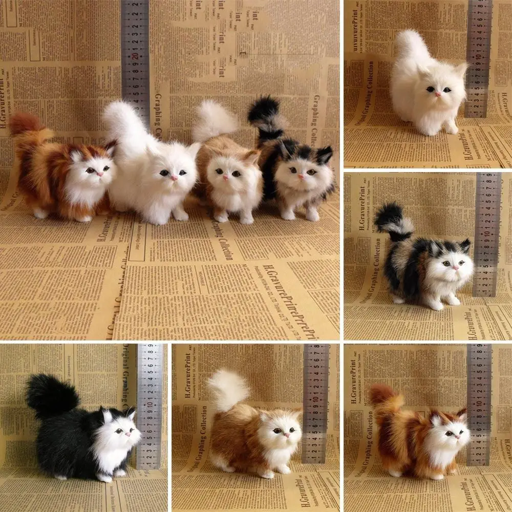 Mini Faux Fur Ornament  Cat Model Kitten
