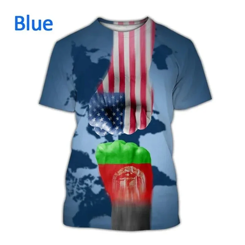 3D Print Afghanistan Flag T-Shirt For Men Women National Emblem Lion Pattern Tees Summer O Neck Short Sleeve Streetwear T Shirts