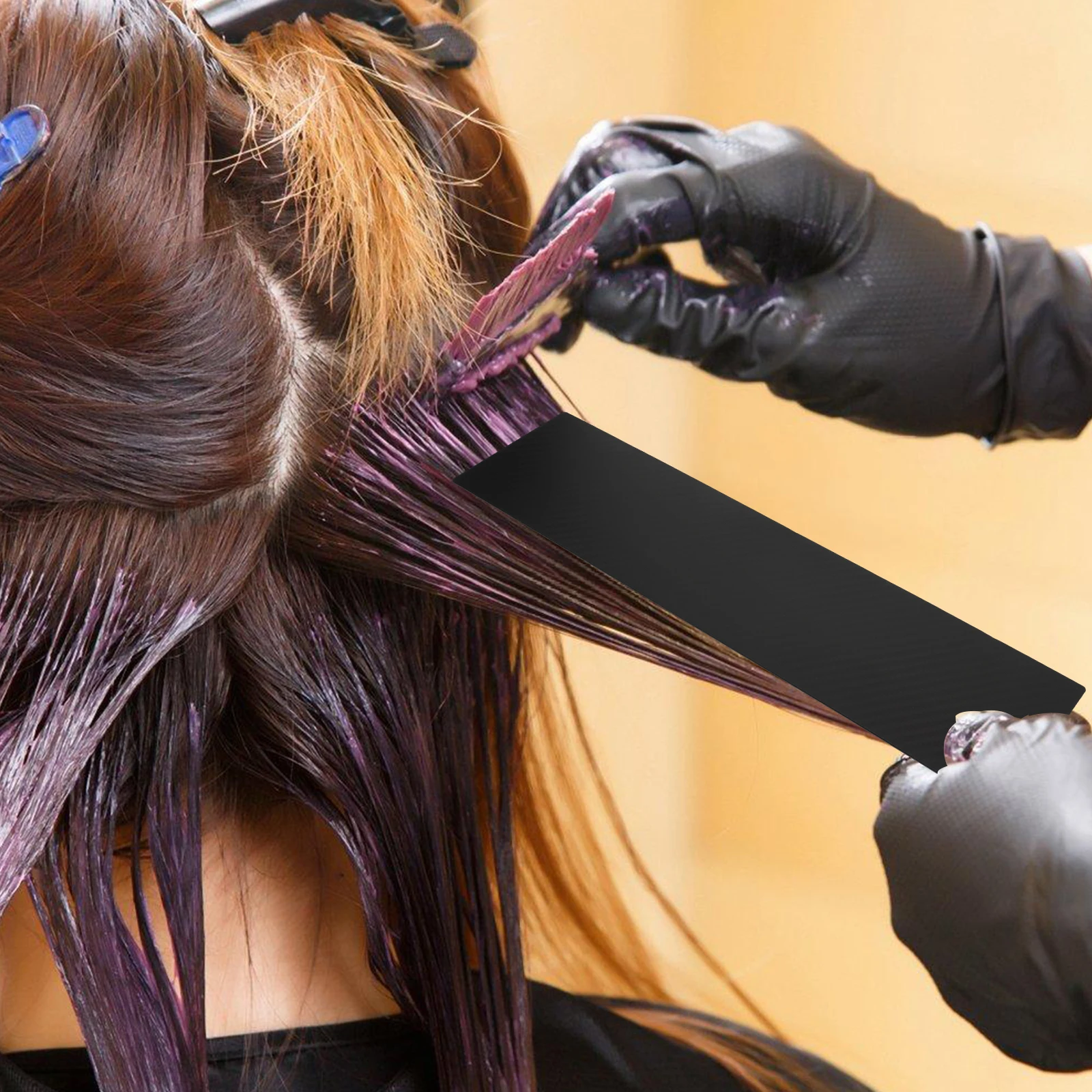 

3pcs Hair Coloring Board Set Dye Highlighting Tools Black Striped Foiling Salon Use Color Application PC Material
