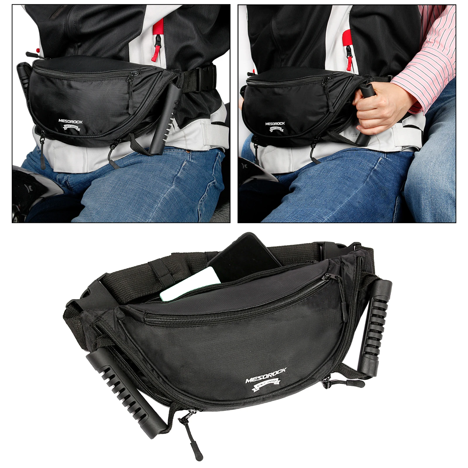 Black Bag Waist Pack Anti-fatigue for Motorcycle Driving Kids