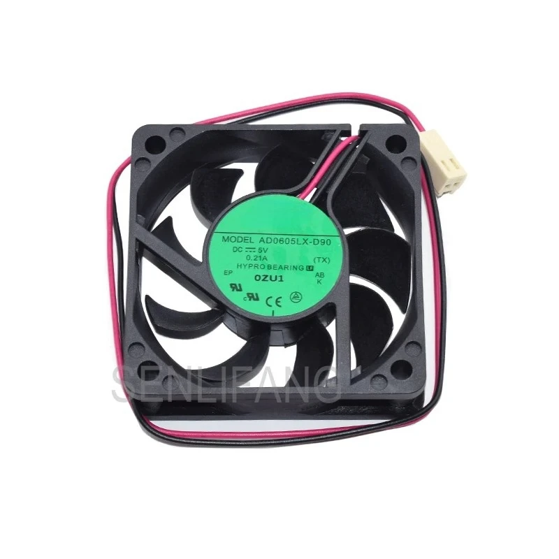 

Новый кулер AD0605LX-D90 для охлаждающего вентилятора Dahua 0,21 А постоянного тока 5 В 2-контактный 60*60*1,5 мм