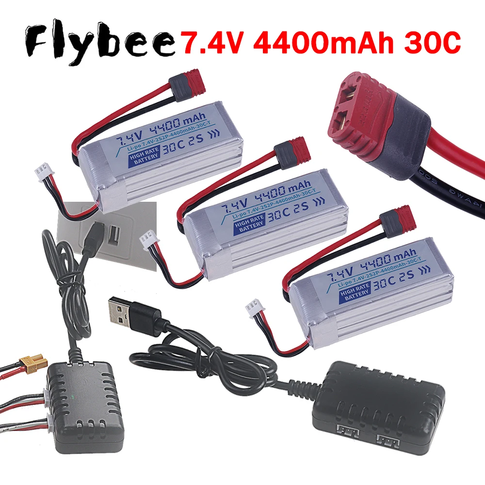 

Улучшенная литий-полимерная батарея 7.4V 4400mAh для радиоуправляемых гоночных машин MJX Hyper Go 16207 16208 16209 16210 1/16, высокотоковая батарея 2S 7.4V 30C