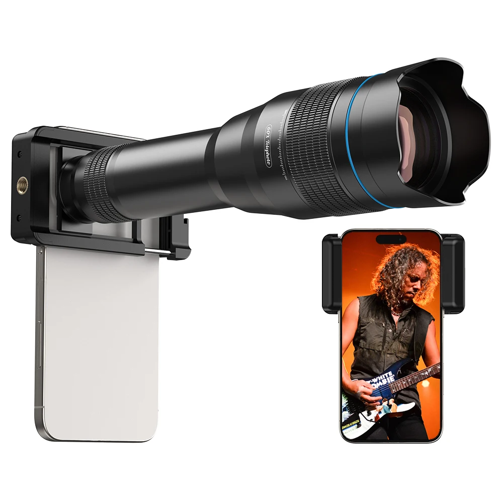 APEXEL HD Metal 60X Mobile Phone Telephoto Zoom Lens Monocular Telescope Astronomical Lens for iPhone Xiaomi All Smartphones
