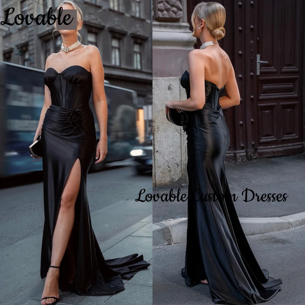 

Elegant Party Dresses For Women Customize A-Line Sweetheart Floor-Length Prom Dresses Ruffle Sleeveless Zipper Up Formal Dresses
