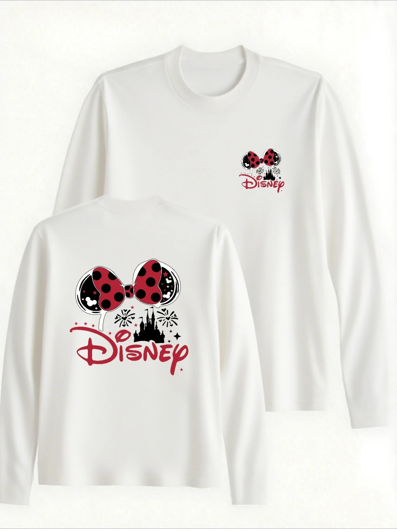 2025 ดิสนีย์มินนี่เมาส์ปราสาทเสื้อกันหนาวผู้ชายและผู้หญิงคอกลมแขนยาวเสื้อการ์ตูนเสื้อลำลองหญิงเสื้อฮู้ด