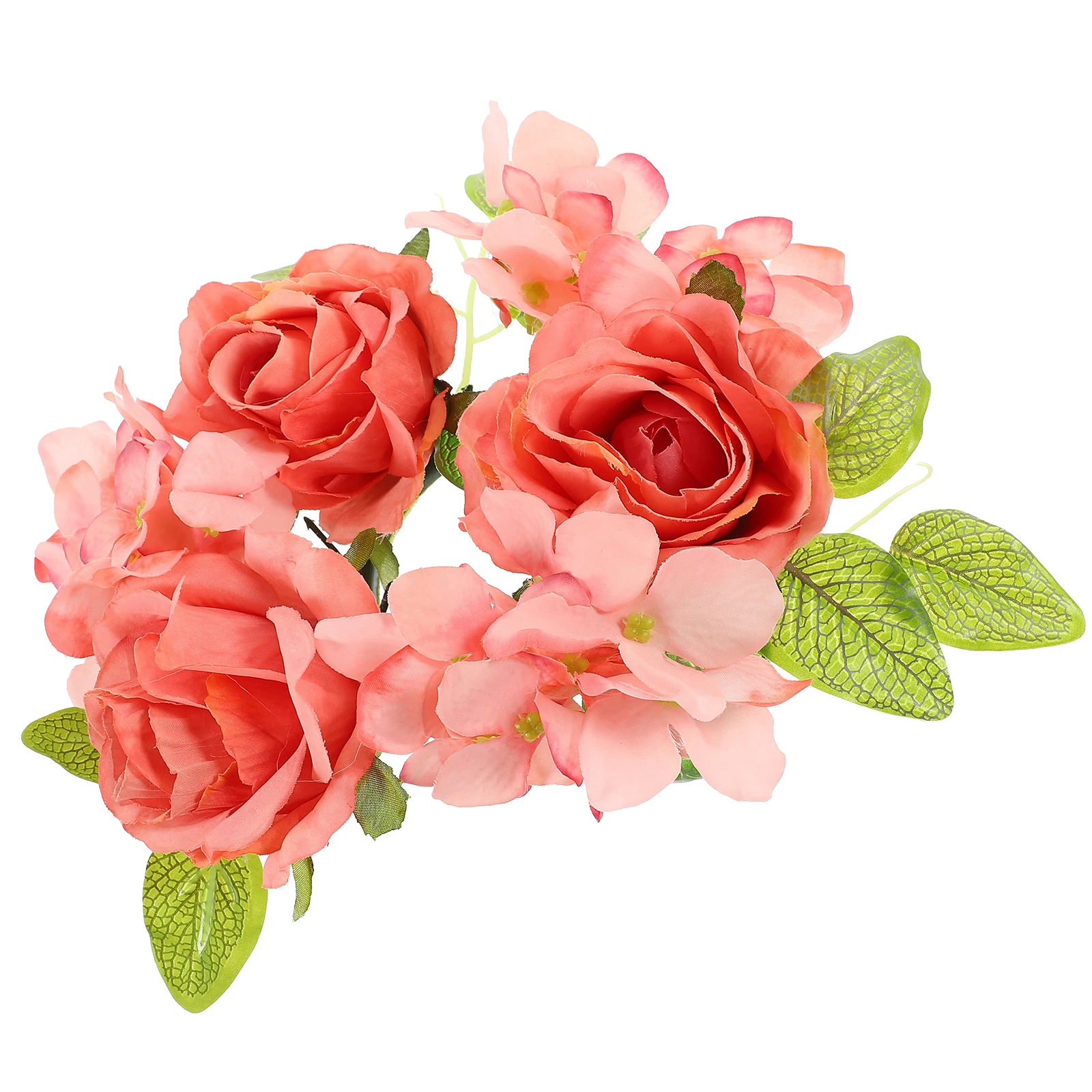 

1pc Rose Flower Wreath Floral Garland Table Decor Wedding Party Decoration Spring Winter Ring Pillar Centerpiece