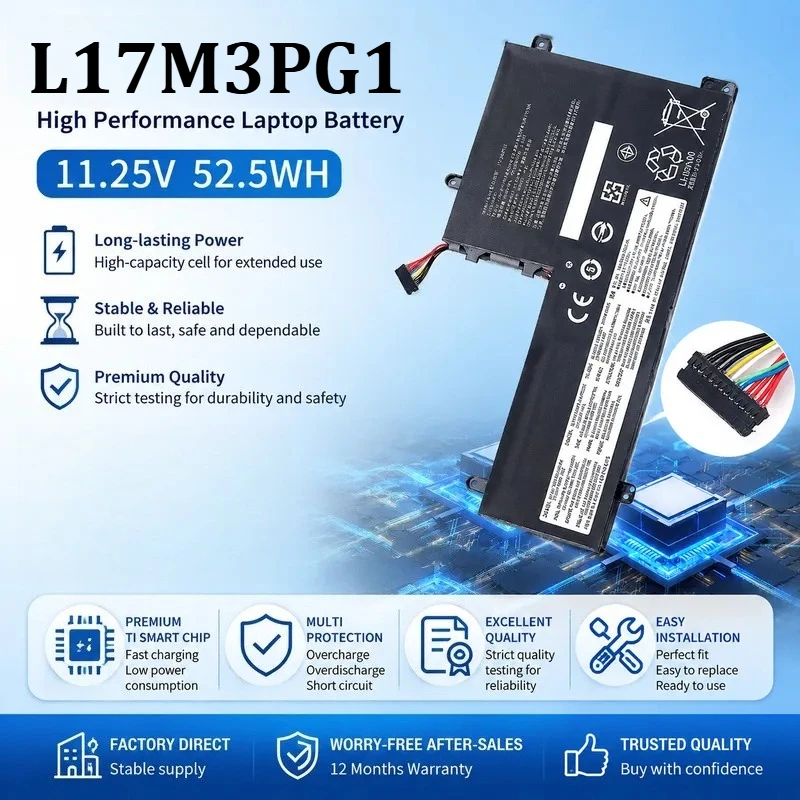 Replacement Battery for Lenovo L17C3PG1 L17C3PG2 L17L3PG1 L17L3PG2 L17M3PG1 L17M3PG2 L17M3PG3