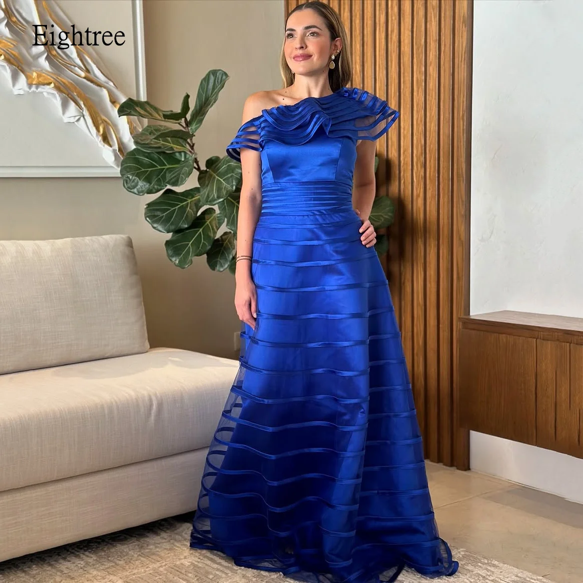 

Eightree Candy Color A-line Formal Prom Gowns Off The Shoulder Evening Dress Multilayer Long Women Party Dresses Customized