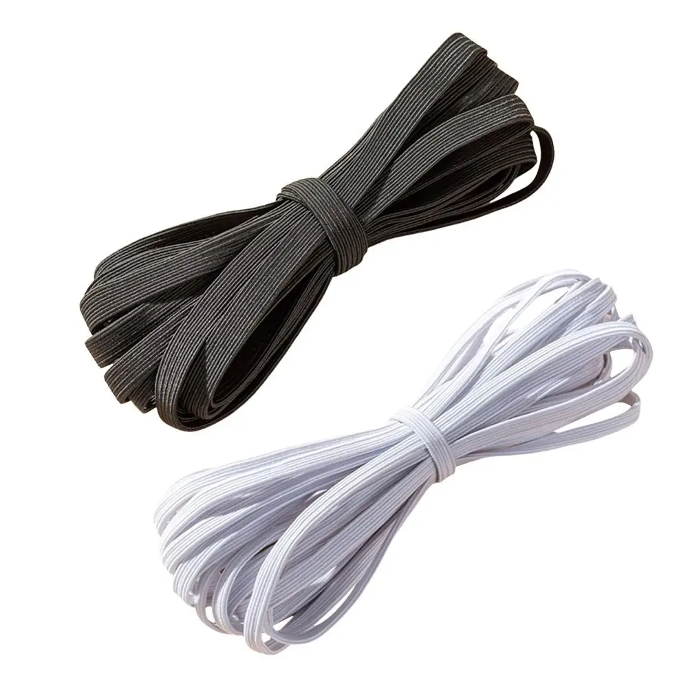 

6/8/10MM Flat Elastic Bands White/Black DIY Cloth Garment Elastic Tape Sewing Stretch Rope for Trousers Belt