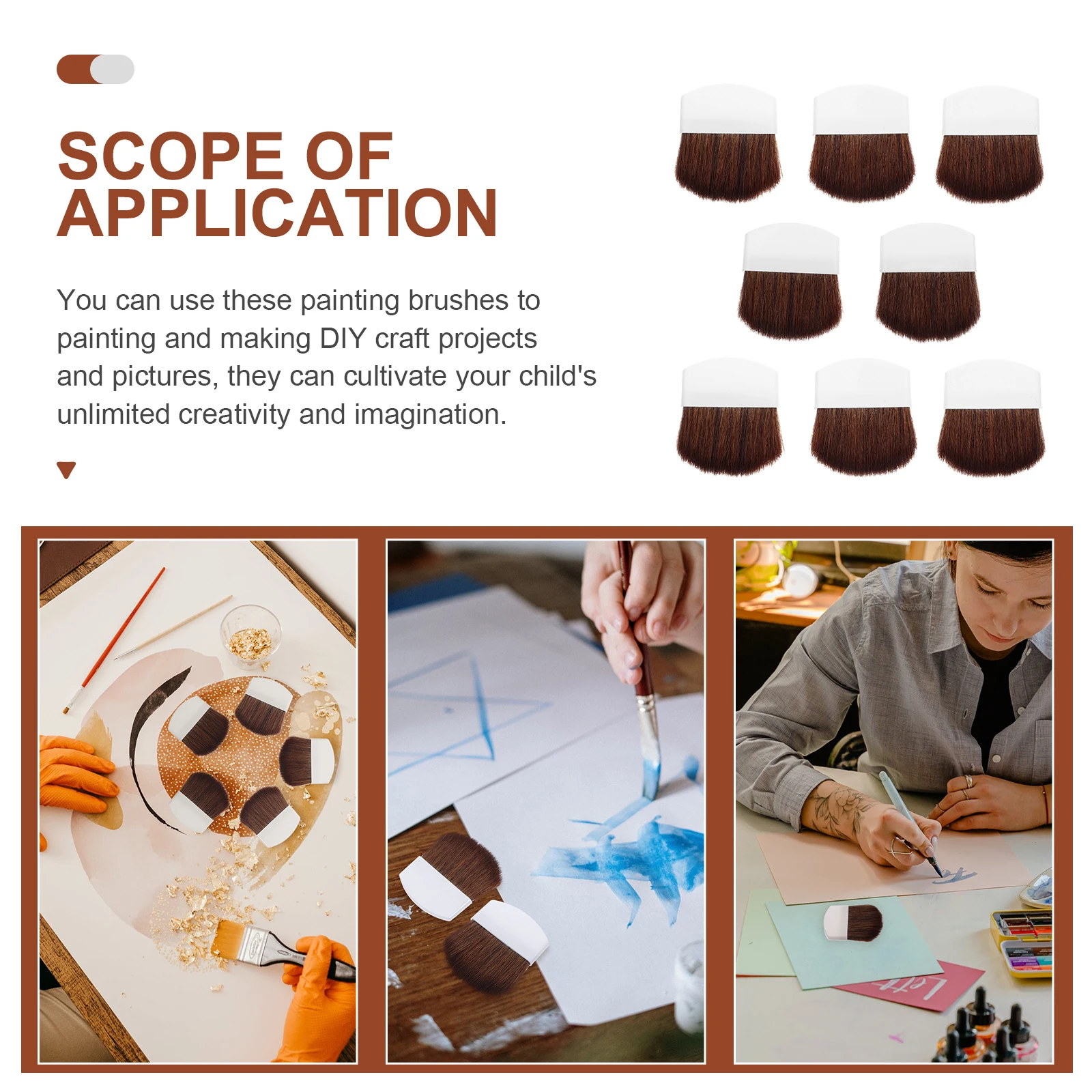 

8Pcs Painting Brushes Watercolor Oil Paintbrushes Wooden Handle Durable Art Drawing Tools Painting Supplies for Kids Beginners