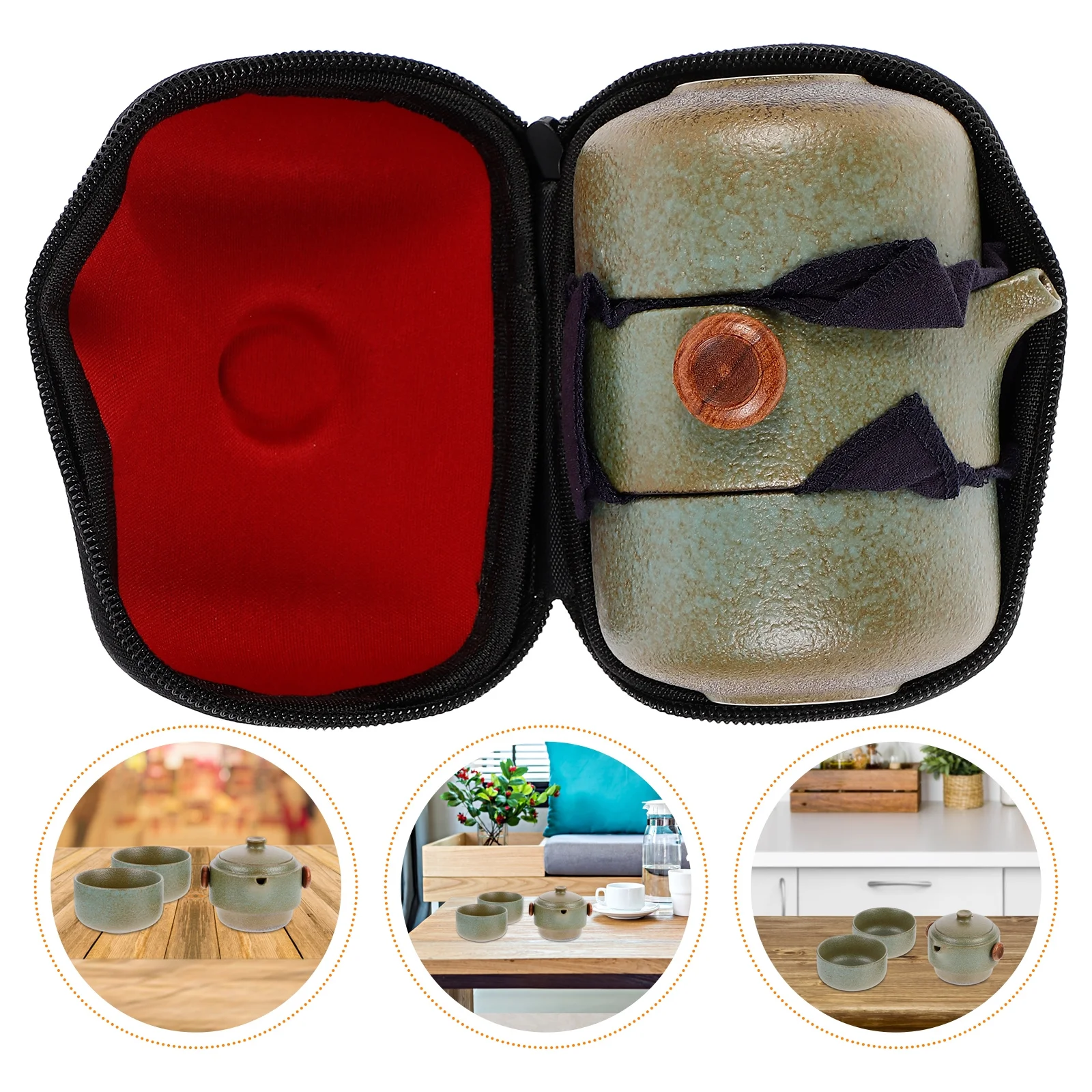 

Lightweight Travel Kung Fu Tea Set Includes 2 Cups 1 Teapot with Inner Filter Grab Handle Secure Lid Perfect for Camping Hiking