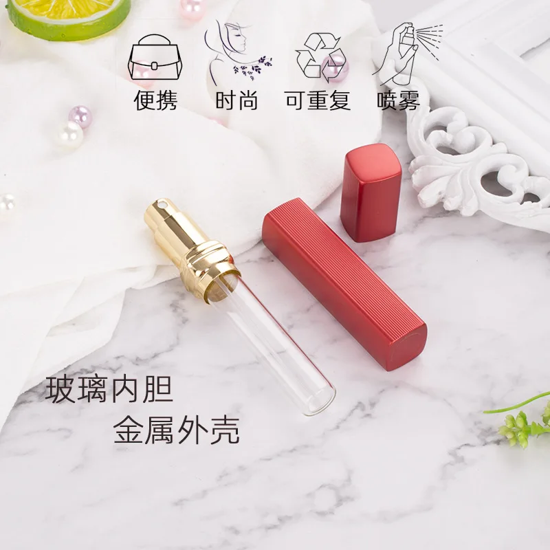 10 ml 12 ml vierkante metalen parfumfles reisglazen spuitfles voor parfum