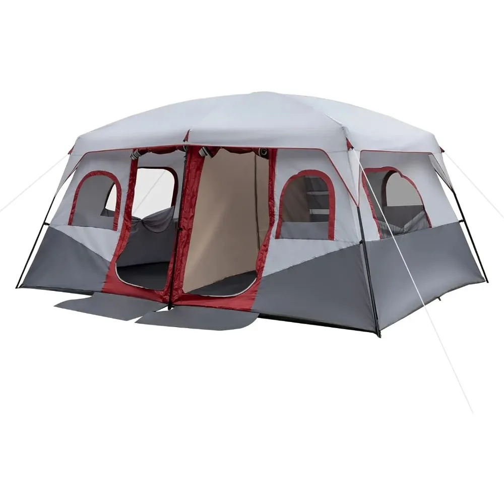 8/10 Person Camping Tent, Large 2 Room Family Tent with Weatherproof Instant Cabin Shelter with Rainfly & Carry Bag