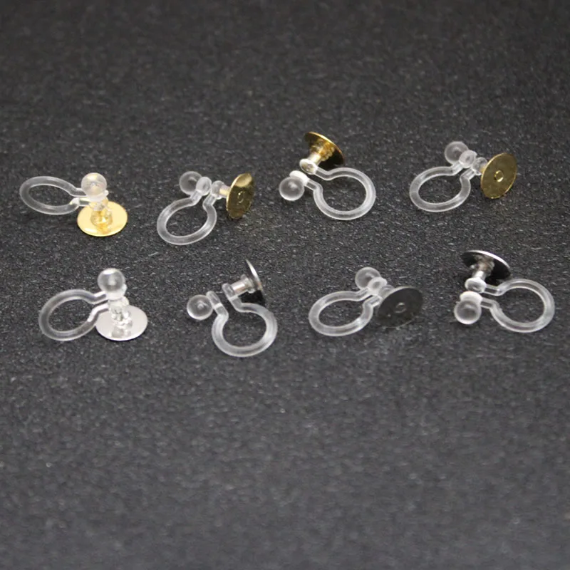 

20Pcs Resin Ear Clips Earrings Non-Pierced Findings with Stainless Steel Earring Studs Blank Post Base for DIY Jewelry Making