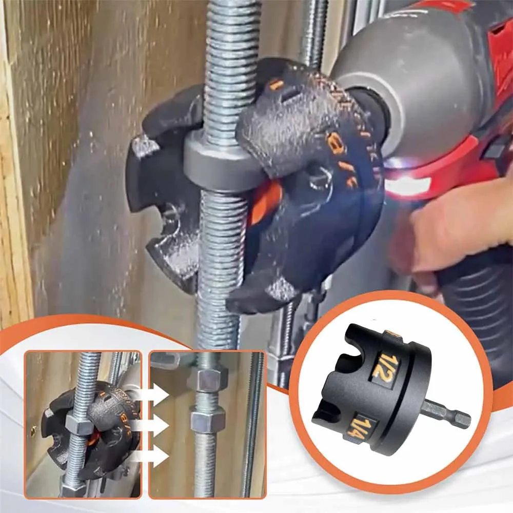 Metal Nut Zipper Drill Attachment for Fast Nut and Bolt Removal, Nut Remover Bolt Extractor Tool for Conduit Racks Socket Wrench