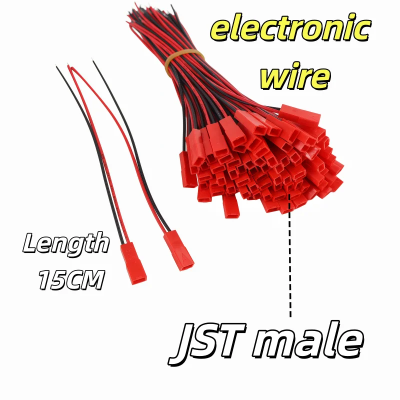 10PCS 22AWG JST Plug Connector 2 Pin Male Female Plug Connector Cable Wire for LED Lamp Strip RC Toys Battery Adapter 10/15/20cm