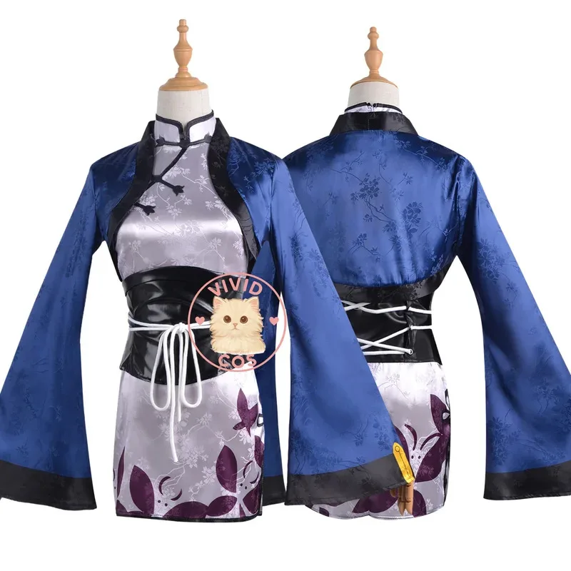 Kostum Cosplay Qipao Kucing Berambut Biru Ciel Phantomhive Butler Anime PGEM Assertive Set Lengkap Pakaian Wanita Jo