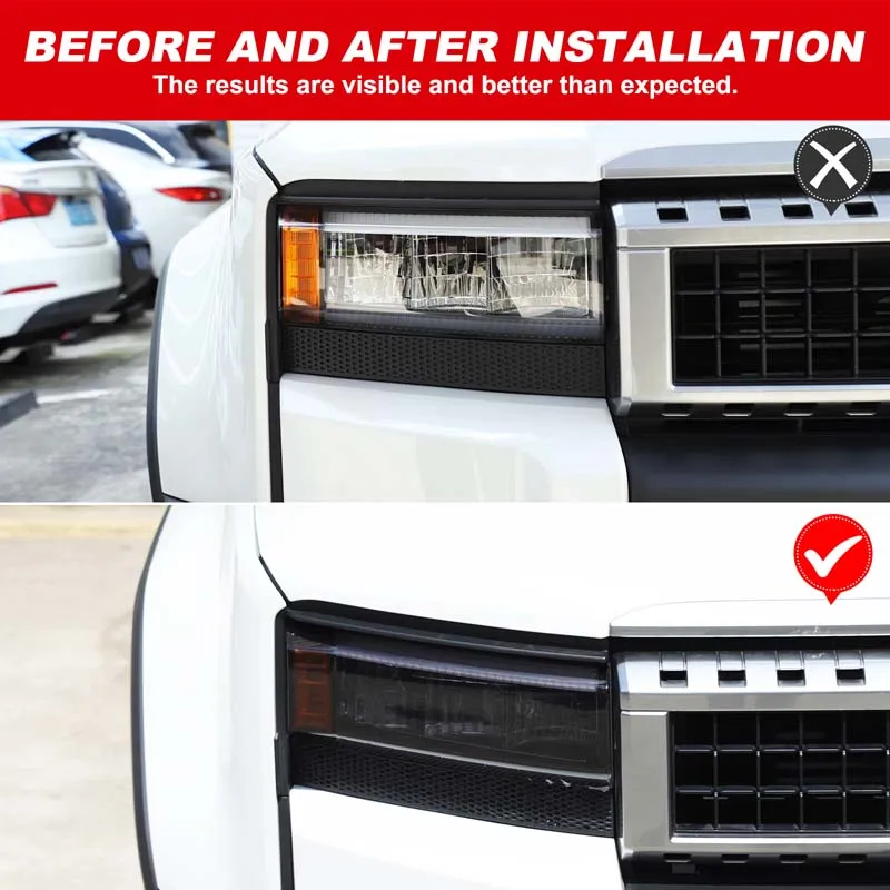 لتويوتا لاند كروزر برادو 2024 + بولي TPU الأسود تصفيف السيارة سيارة العلوي ضوء لاصق غشائي اكسسوارات الديكور الخارجي للسيارة