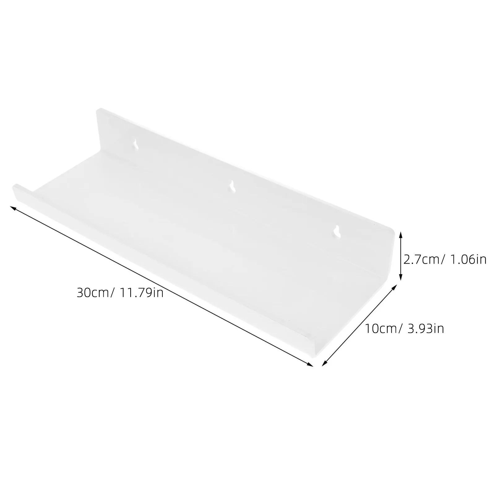 4Pcs White Floating Shelf No Drilling Minimalist Wall Mounted Storage Shelf Picture Ledge for Living Room Bedroom Kitchen