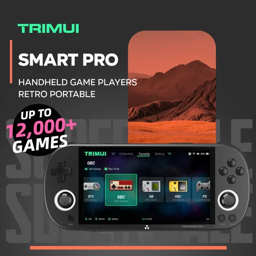 Trimui 스마트 프로 레트로 비디오 게임 콘솔, 휴대용 게임 플레이어, 리눅스 시스템 에뮬레이터, 4.96 인치 IPS 화면