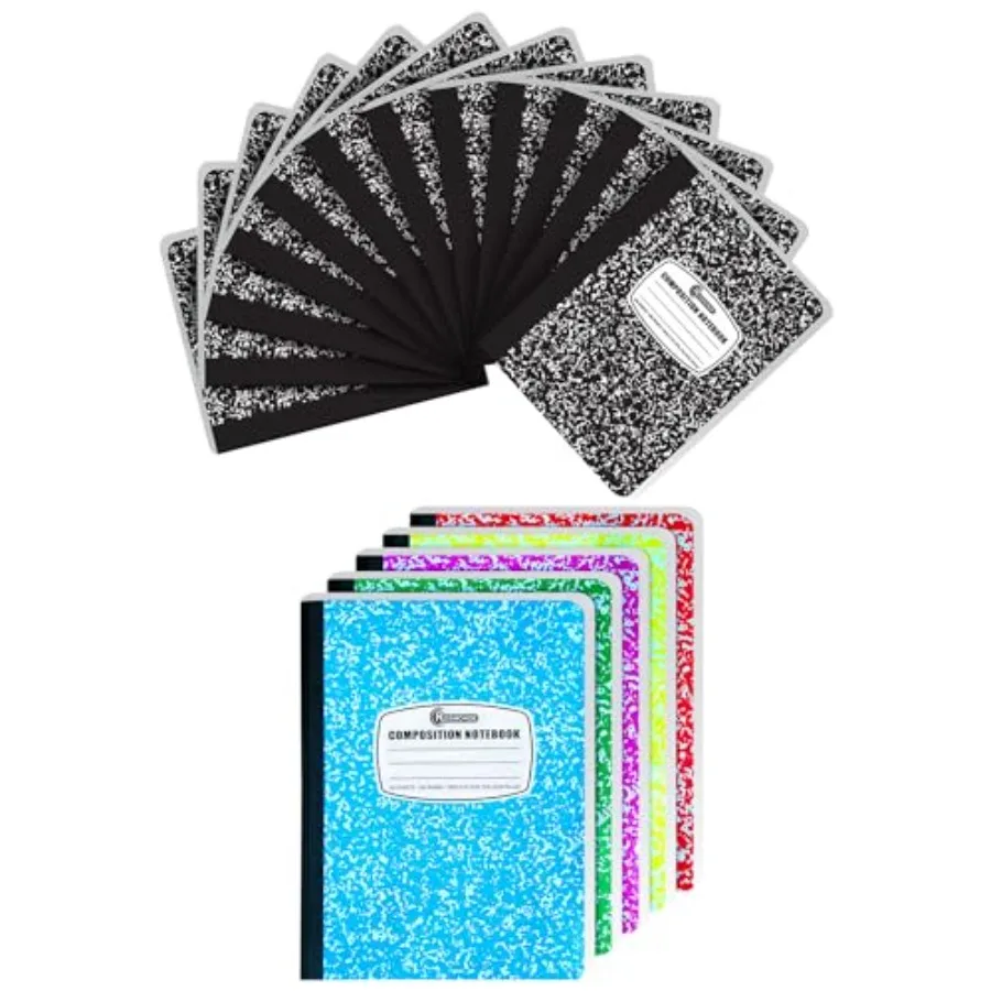 

Набор тетрадей для колледжа в линейку, 200 страниц (100 листов), 5 штук в ассортименте и 12 штук в упаковке, черные, с мраморным узором, твердая обложка