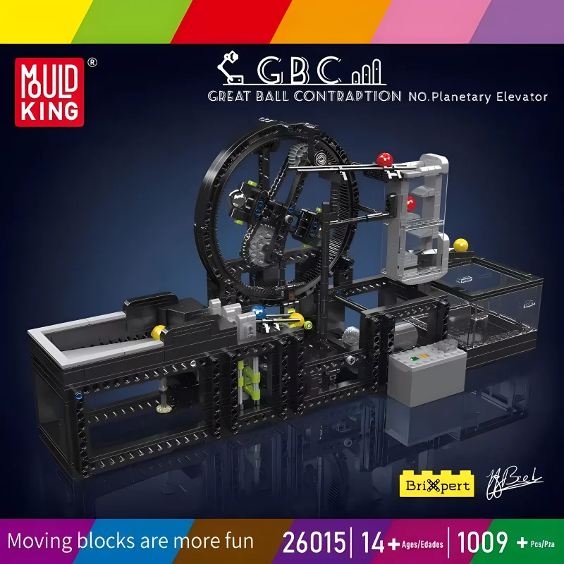 قالب الملك 26015 بنة فنية بمحركات الكواكب مصعد نموذج الكرة العظيمة النقل لعب الاطفال هدايا عيد الميلاد