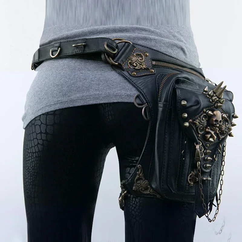 

Steampunk Motorcycle Bag Single Shoulder Crossbody Bags Women's Mobile Phone Waist Bag Trendy Fashion Accessory