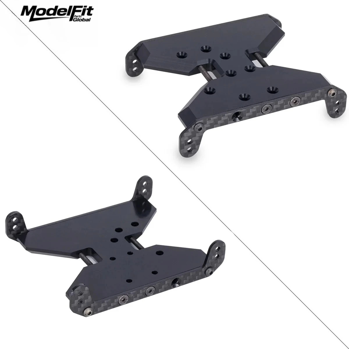 Skid Plate Carbon Fiber Chassis Delrin Transmission  for 1/10 RC Crawler Axial SCX10 Capra 1.9 UTB F9 Upgrade Parts