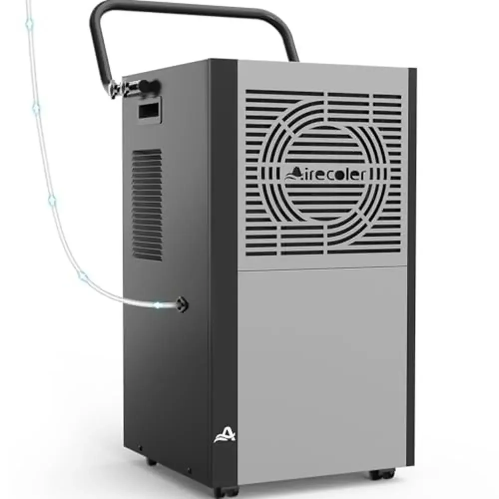 Heavy Duty Commercial Dehumidifier 156 Pints Pump Drain 7000 Sq Ft Coverage Energy-saving Transport Ease