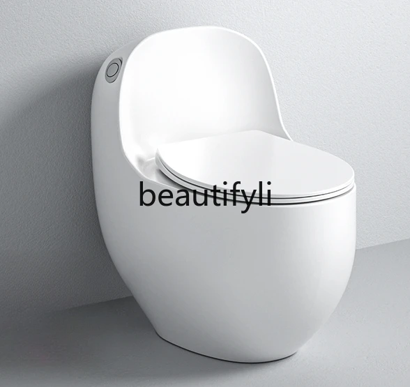 Small egg toilet side press type household toilet siphon water-saving seat toilet