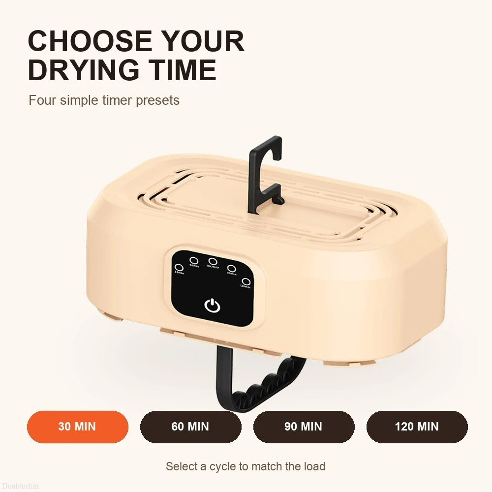 Portable Clothes Dryer 400W Foldable Drying Bag with 4 Timer Settings, Compact Garment and Shoe Dryer, 220V
