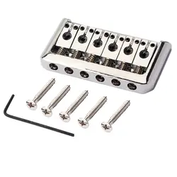 6 String Fixed Hardtail Saddle Bridge Guitar Tailpiece Stainless steel Saddles Height Adjustable for Electric Guitar