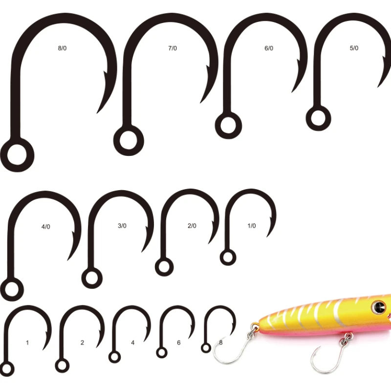 Original Mustad Fishing Hooks 10121 High Carbon Steel Barbed Hook Jigbait Lure Hook Sea Fishing Single Hook Snakehead Fish Pesca