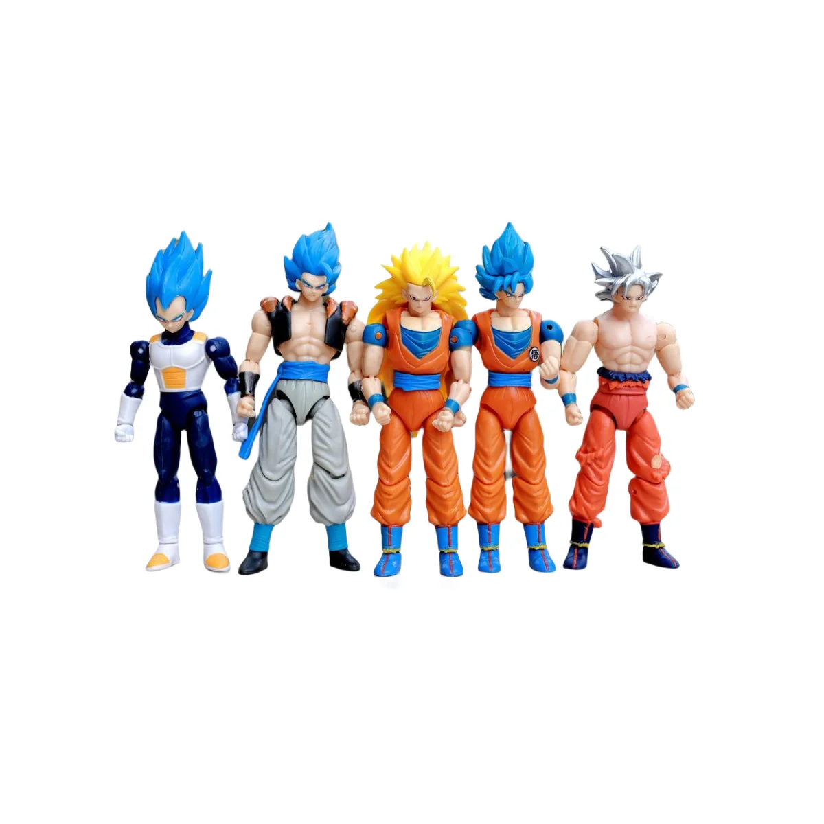 5 Pcs/Set Dragon Ball Action Figure Son Goku Vegeta Gogeta Super Saiyan Change Head Figurine 2 Style Ornament Gifts