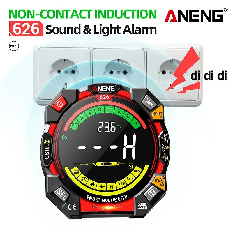 ANENG 626 Mini Multimeter 7MHz AC/DC Voltage Current Tester 600V Rechargeable Resistance Meter