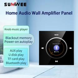 Mini Home Music Player Bluetooth Background Music Control System Audio Panel Built-In Wall power Amplifier FM U disk TF AUX play