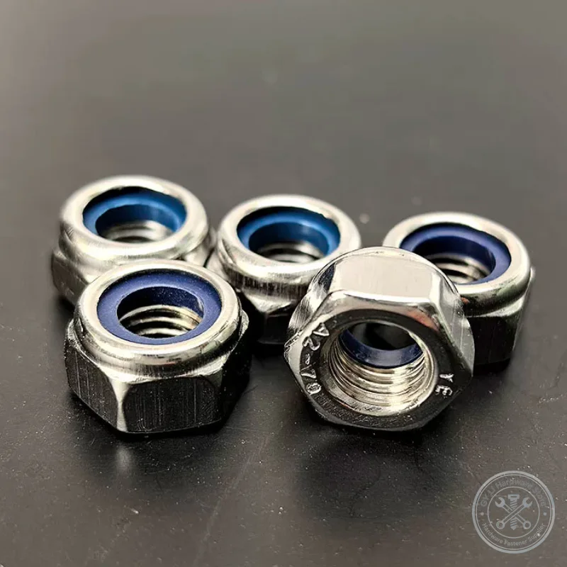 4#-40 6#-32 8#-32 10#-24 10#-32 1/4-20 5/16-18 3/8-16 1/2-13 Nylon Lock Nut 304 316 Stainless Steel UNC UNF Anti Loose Hex Nut