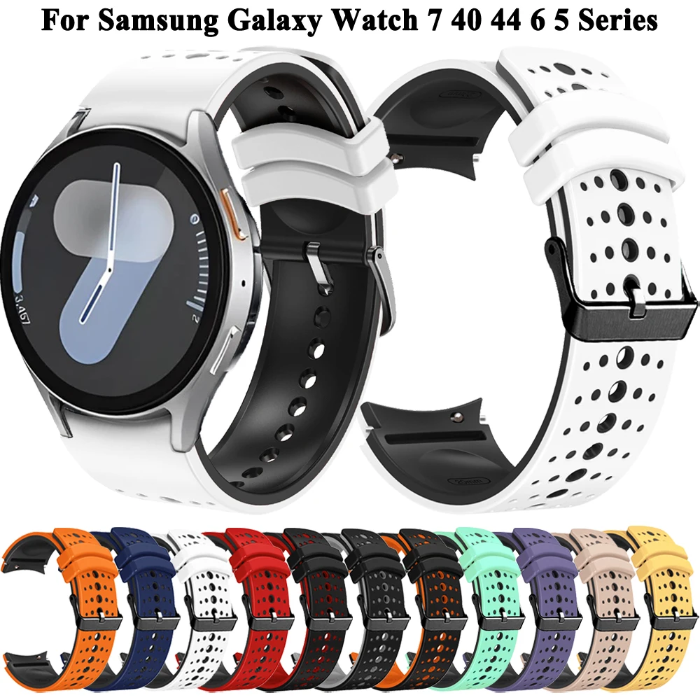 Soft Silicone Strap For Samsung Galaxy Watch 7 6 5 4 Wristband with arc interface For Samsung Galaxy watch 6 4 Classic Band