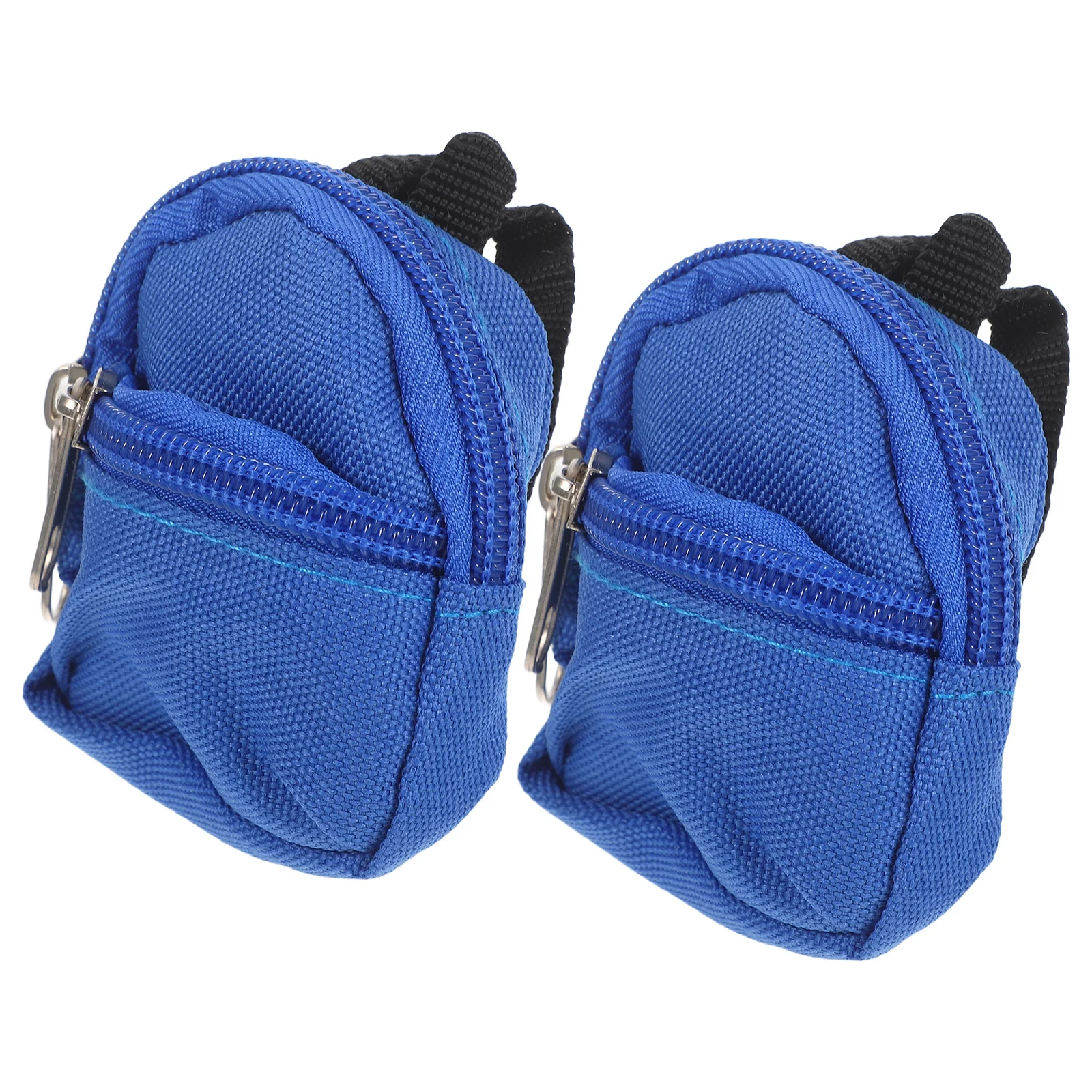 

2Pcs Miniature Backpack Props 1:6 Scale Cute Mini Zipper School Bag for Dollhouse Scene Decoration Accessories