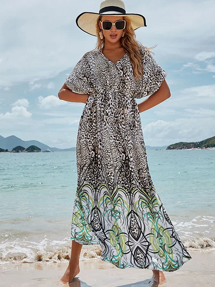 SUNFORYOU Kaftan Dresses for Women Loungewear Caftans Robe Swimsuit Cover Up Tunic For Beach  Beachwear Long Dress