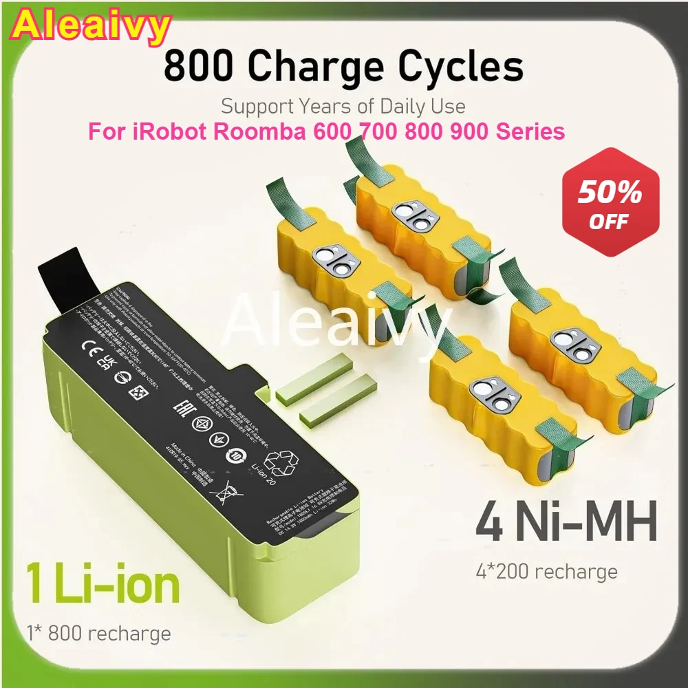 

High-Quality 6500mAh Battery for iRobot Roomba 600 700 800 900 Series Compatible with960 895 890 860 695 680 690 675 640 614