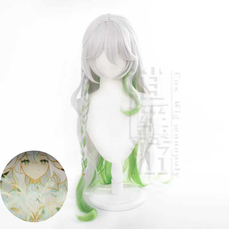 Genshin Impact Greater Lord Rukkhadevata Cosplay Wig Silicone Simulation Scalp Big Curly Hair Halloween Gift