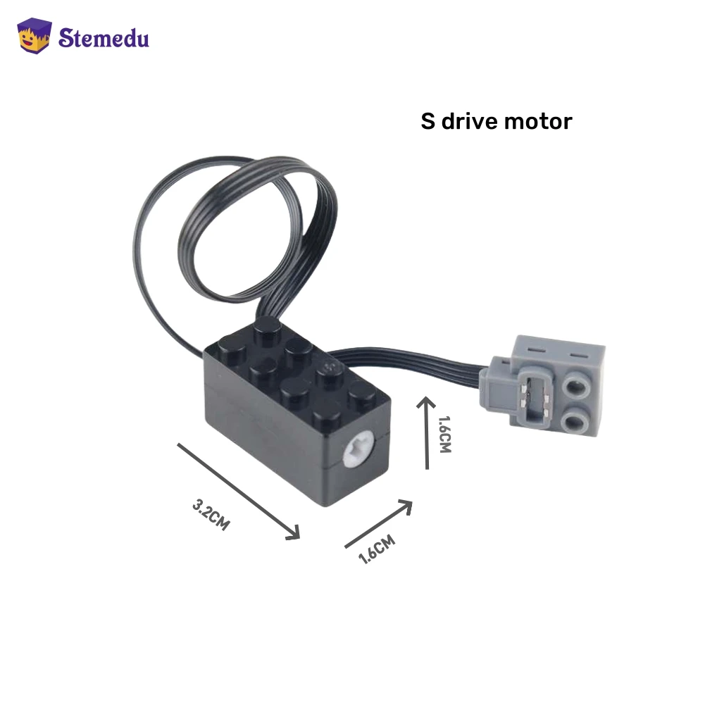 S Drive Motor Compatible with Legoeds Motor Power Pack Modified Slow Speed Torque MOC Tech Power Functions Components Engine Toy