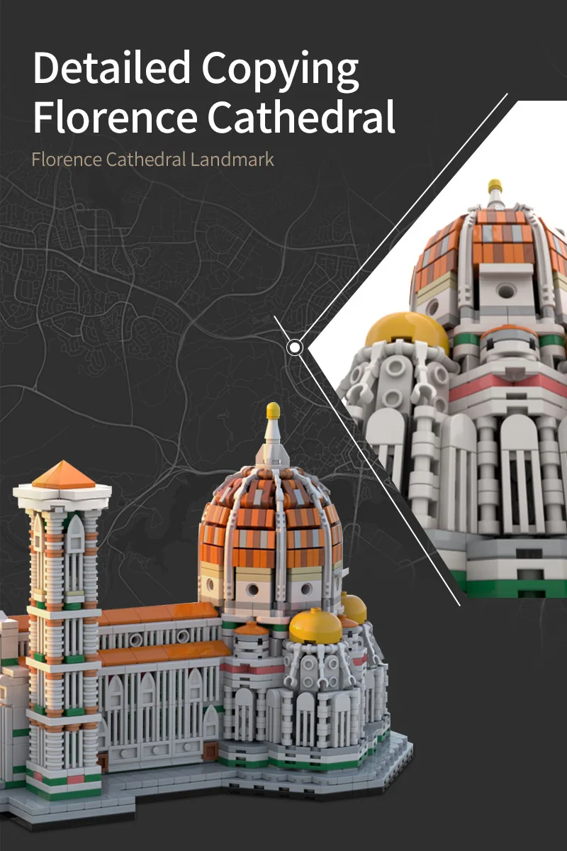 MOC Cathedral of Florence Building Blocks รุ่น Cathedral of Florence Modular สถาปัตยกรรมอิฐประกอบของเล่นเด็ก DIY ของเล่น