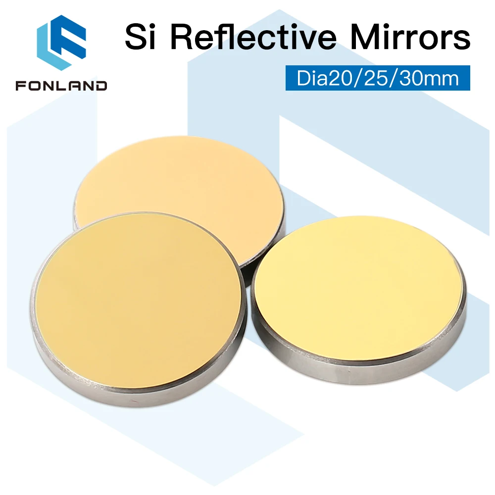 Imagem -02 - Espelhos Refletivos Fonland Co2 Laser si para Gravador a Laser Lentes Refletoras de Silicone Banhadas a Ouro Dia. 19 20 25 30 381 mm