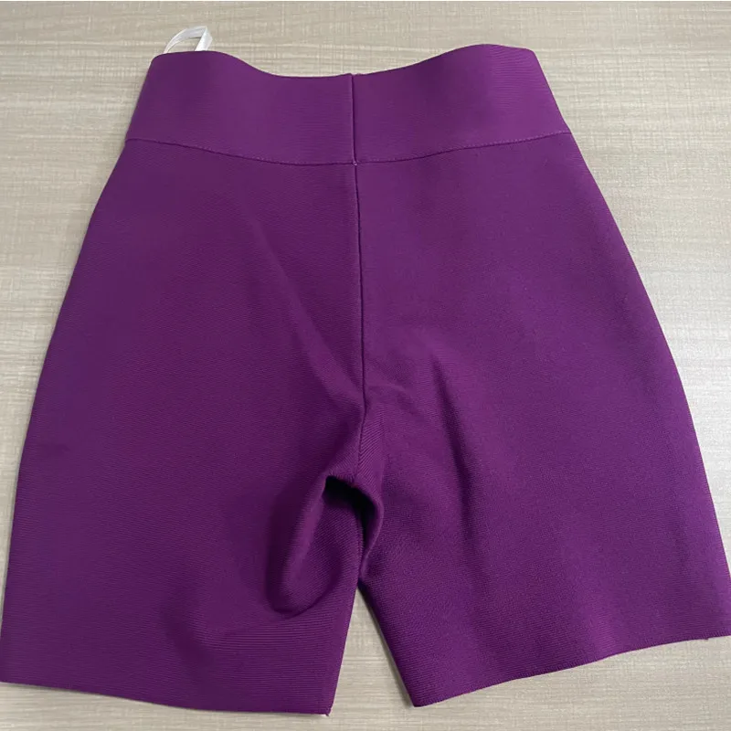 9 Colors Bandage Shorts Purple Pink Bandage Short Pants High Waist Top Quality Rayon Bandage Casual Sports Shorts