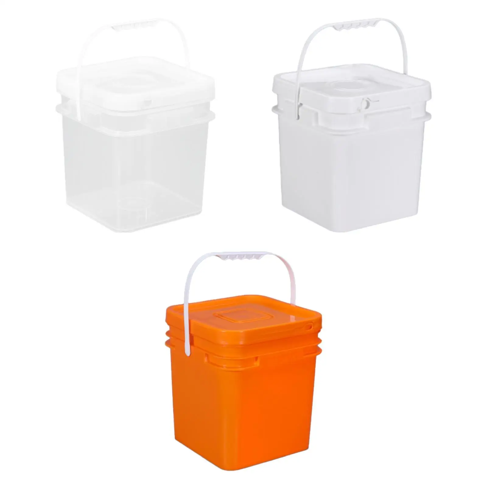 10L Square Bucket Easy to Carry Food Storage Container for Car Washing Garage