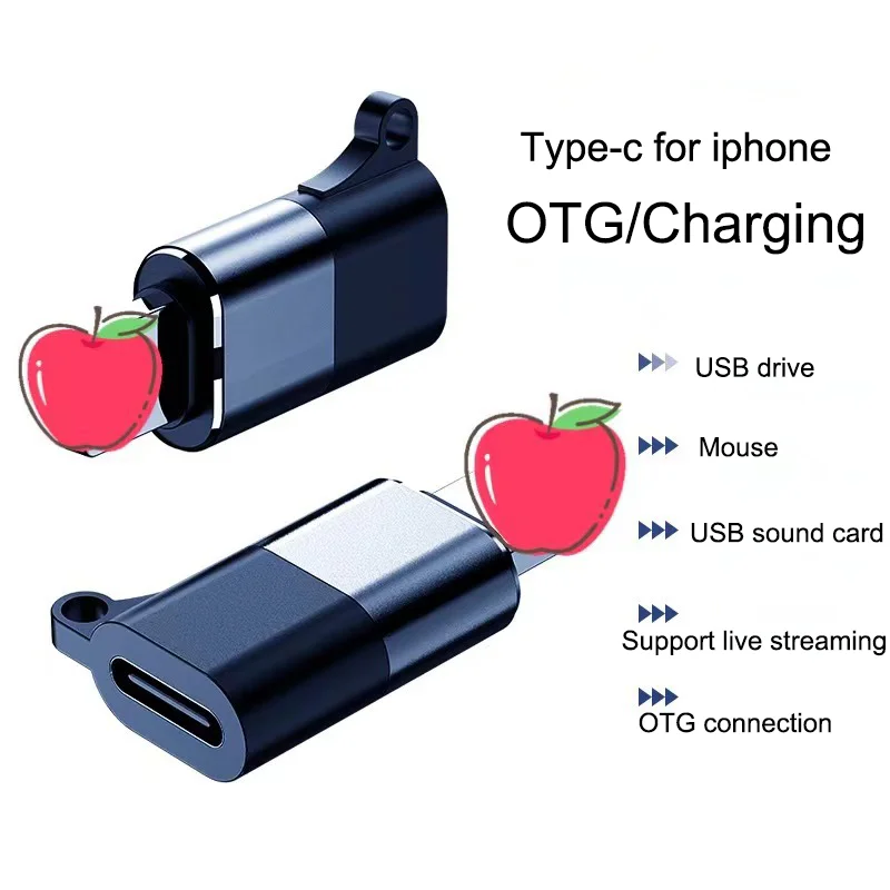 

Type c To Lightn Adapter Female Type C for Ios Lightning converter Fast Charging OTG USB C Converter for iPhone Adapter